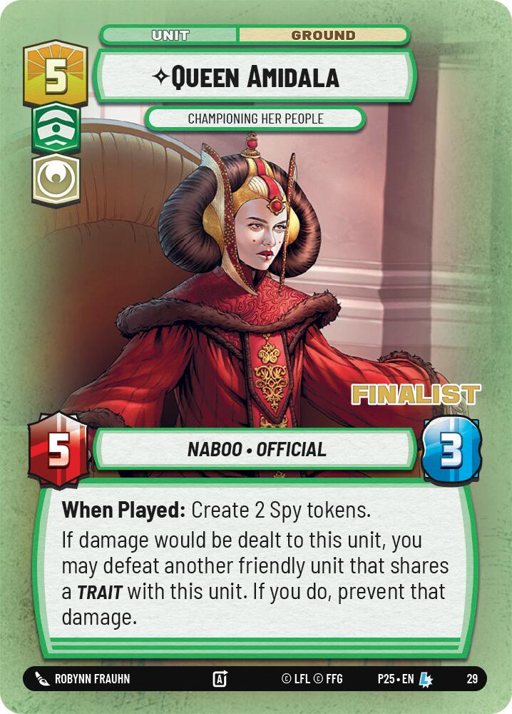 Queen Amidala - Championing Her People (Finalist) (29) (29) [Organized Play Promos] | Cards and Coasters CA