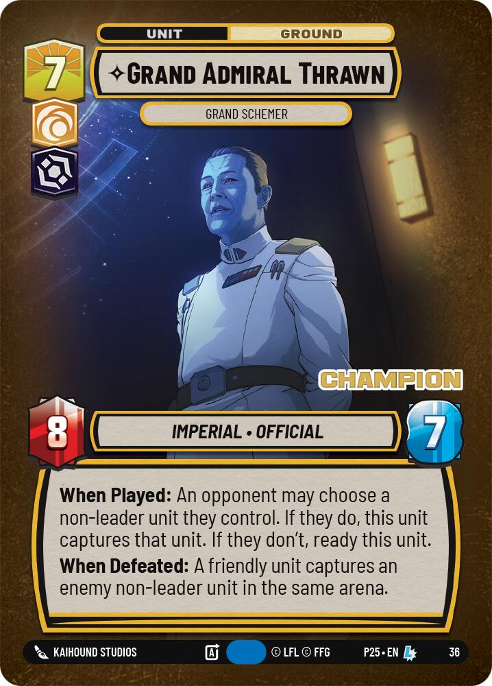 Grand Admiral Thrawn - Grand Schemer (Champion) (36) (36) [Secrets of Power: Weekly Play] | Cards and Coasters CA