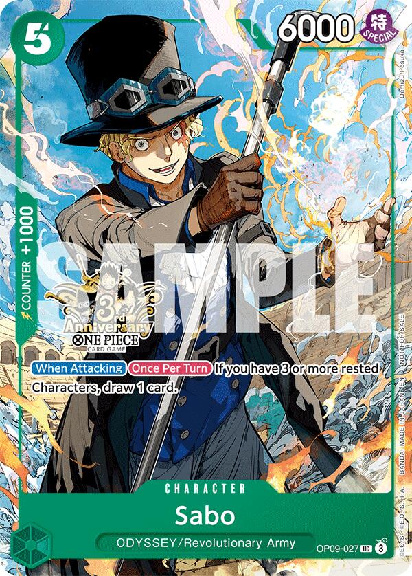 Sabo (OP09-027) (3rd Anniversary Tournament 3 Brothers Pack [Carrying On His Will: 3rd Anniversary Tournament Cards] | Cards and Coasters CA