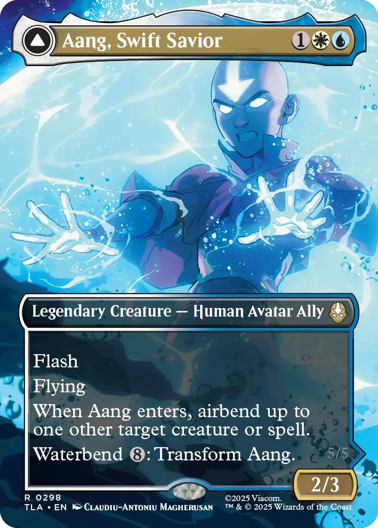 Aang, Swift Savior (298) (Borderless) [Avatar: The Last Airbender] | Cards and Coasters CA