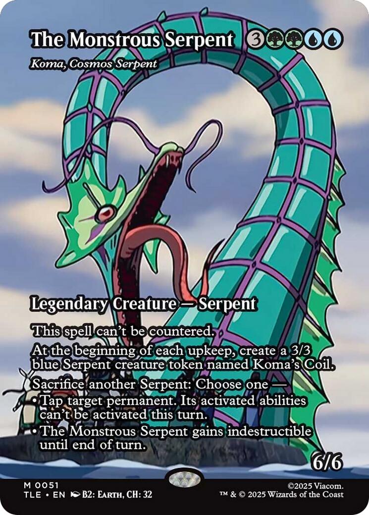 The Monstrous Serpent - Koma, Cosmos Serpent (Borderless) [Avatar: The Last Airbender: Eternal-Legal] | Cards and Coasters CA