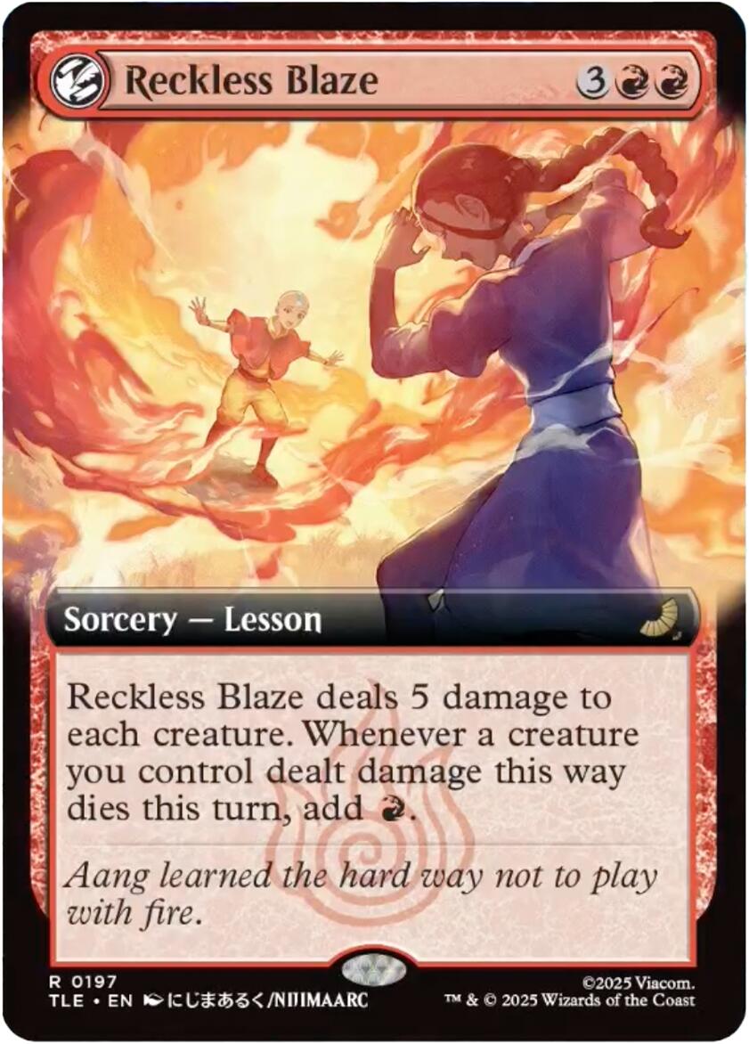 Reckless Blaze (Extended Art) [Avatar: The Last Airbender: Eternal-Legal] | Cards and Coasters CA