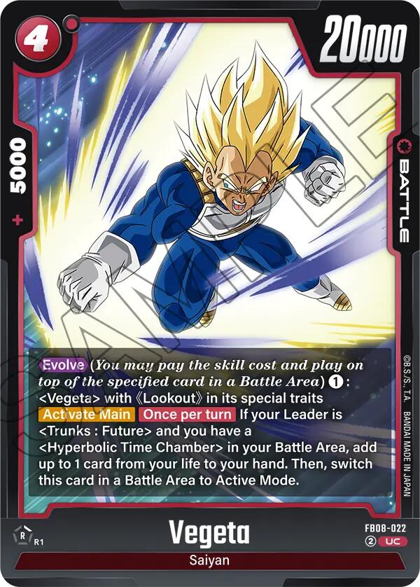 Vegeta (FB08-022) [Saiyan's Pride] | Cards and Coasters CA