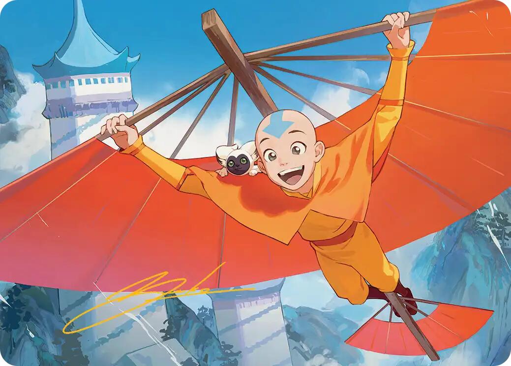 Aang, the Last Airbender Art Card (Gold-Stamped Signature) [Avatar: The Last Airbender Art Series] | Cards and Coasters CA