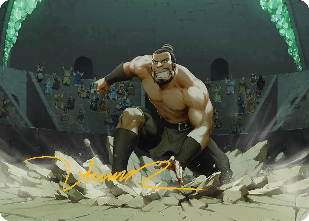 The Boulder, Ready to Rumble Art Card (Gold-Stamped Signature) [Avatar: The Last Airbender Art Series] | Cards and Coasters CA