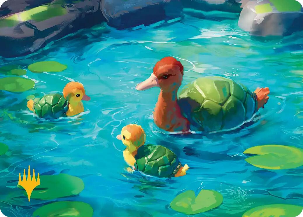 Turtle-Duck Art Card (Gold-Stamped Planeswalker Symbol) [Avatar: The Last Airbender Art Series] | Cards and Coasters CA