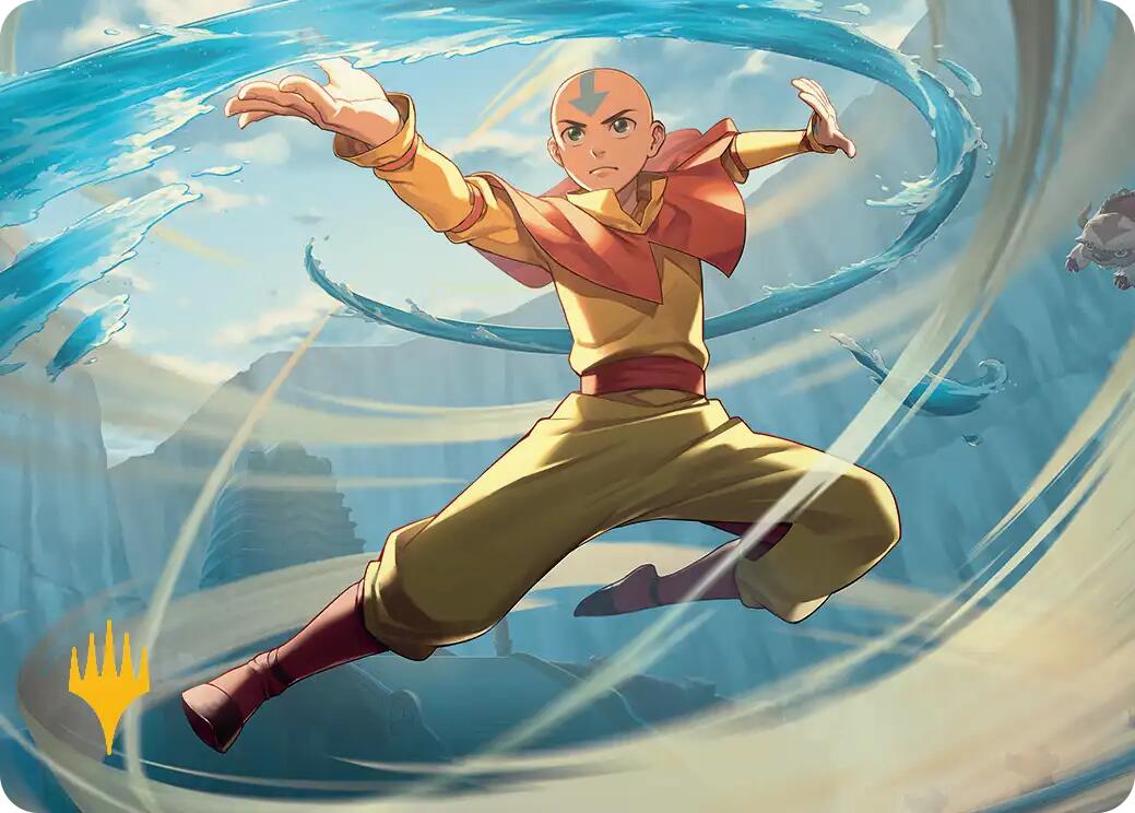 Aang, Swift Savior Art Card (Gold-Stamped Planeswalker Symbol) [Avatar: The Last Airbender Art Series] | Cards and Coasters CA