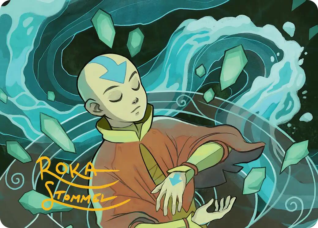 Aang, at the Crossroads Art Card (Gold-Stamped Signature) [Avatar: The Last Airbender Art Series] | Cards and Coasters CA