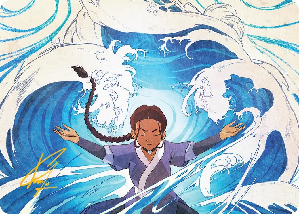 Katara, Water Tribe's Hope Art Card (Gold-Stamped Signature) [Avatar: The Last Airbender Art Series] | Cards and Coasters CA