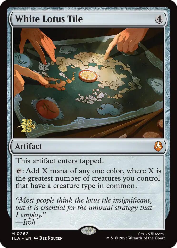 White Lotus Tile [Avatar: The Last Airbender Prerelease Cards] | Cards and Coasters CA