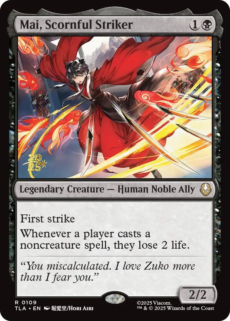Mai, Scornful Striker [Avatar: The Last Airbender Prerelease Cards] | Cards and Coasters CA