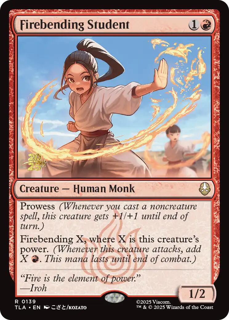 Firebending Student [Avatar: The Last Airbender Prerelease Cards] | Cards and Coasters CA