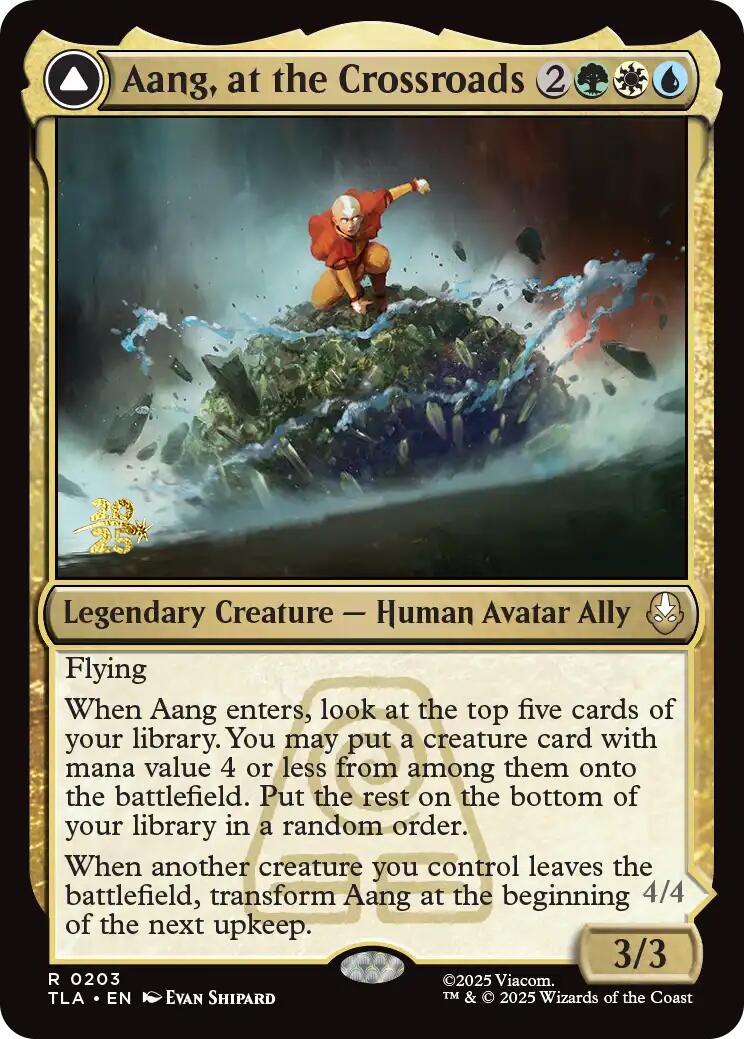 Aang, at the Crossroads [Avatar: The Last Airbender Prerelease Cards] | Cards and Coasters CA