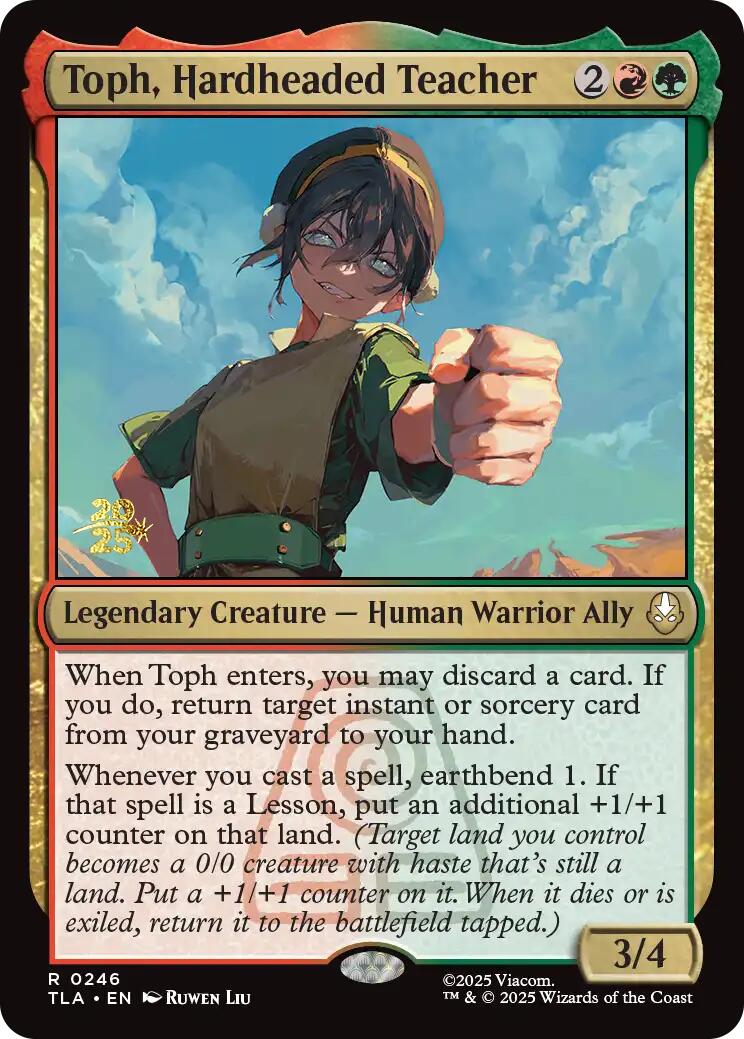 Toph, Hardheaded Teacher [Avatar: The Last Airbender Prerelease Cards] | Cards and Coasters CA