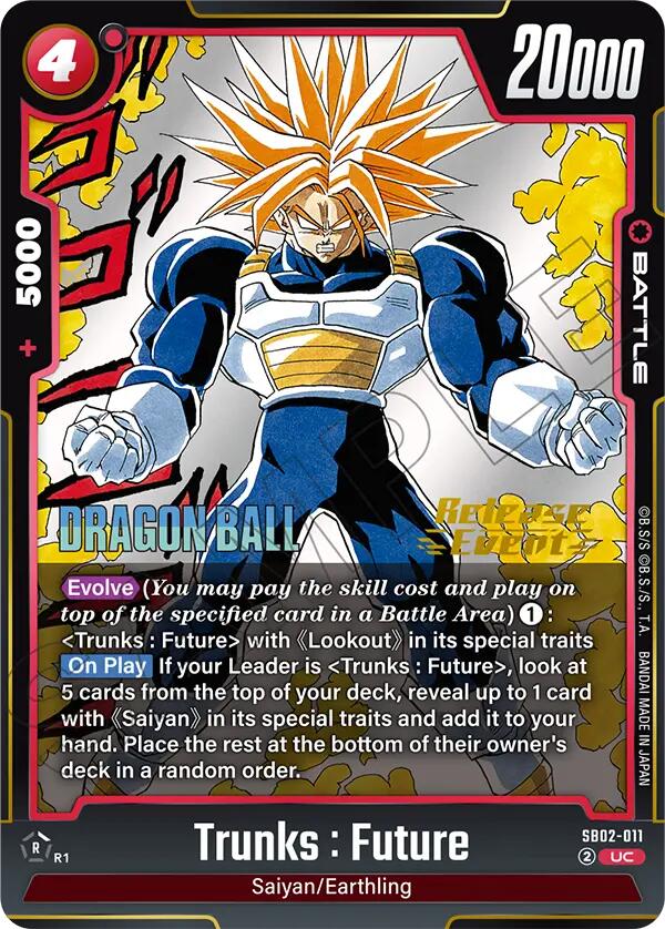 Trunks : Future (SB02-011) [Manga Booster 02 Release Event Cards] | Cards and Coasters CA
