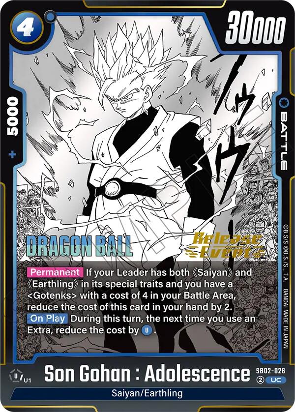 Son Gohan : Adolescence [Manga Booster 02 Release Event Cards] | Cards and Coasters CA