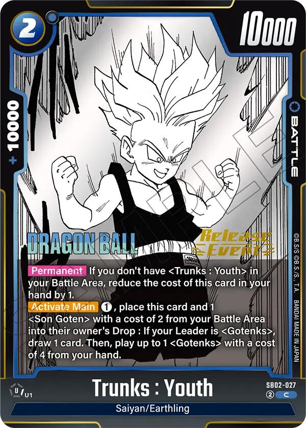 Trunks : Youth [Manga Booster 02 Release Event Cards] | Cards and Coasters CA