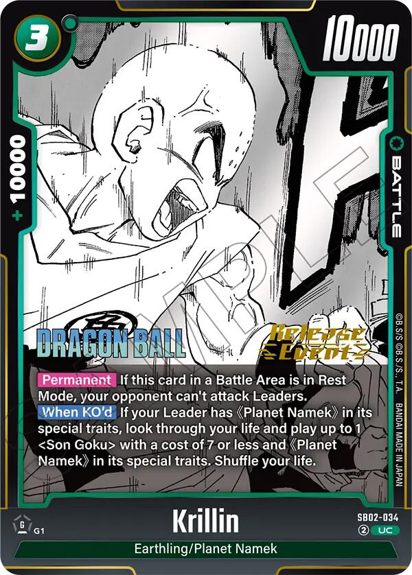 Krillin (SB02-034) [Manga Booster 02 Release Event Cards] | Cards and Coasters CA