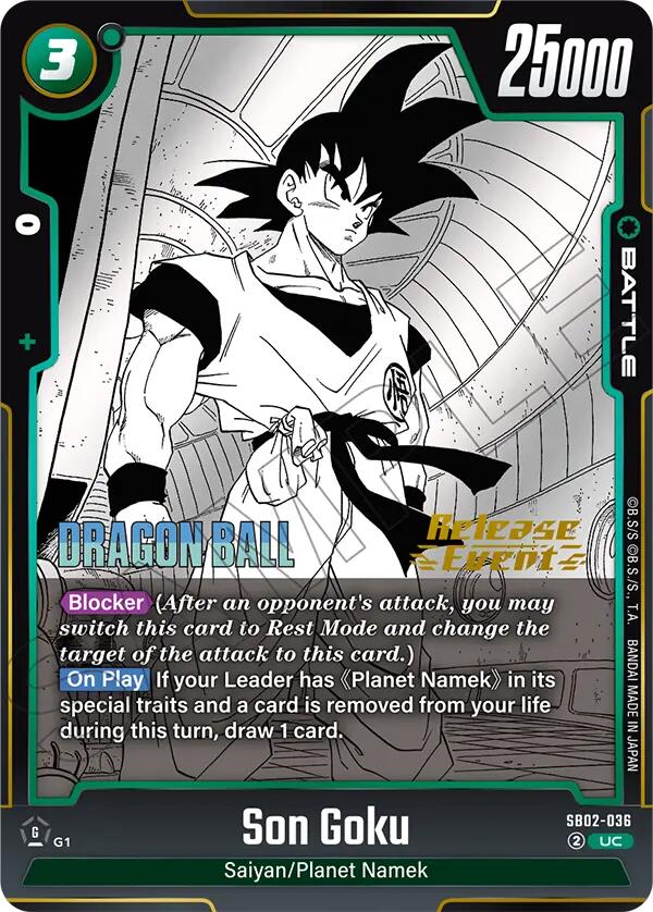 Son Goku (SB02-036) [Manga Booster 02 Release Event Cards] | Cards and Coasters CA