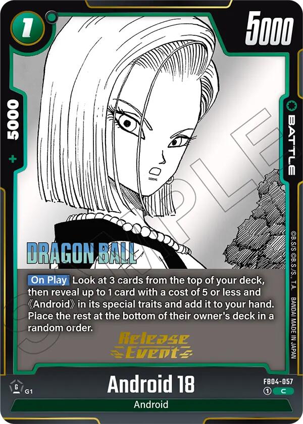 Android 18 [Manga Booster 02 Release Event Cards] | Cards and Coasters CA