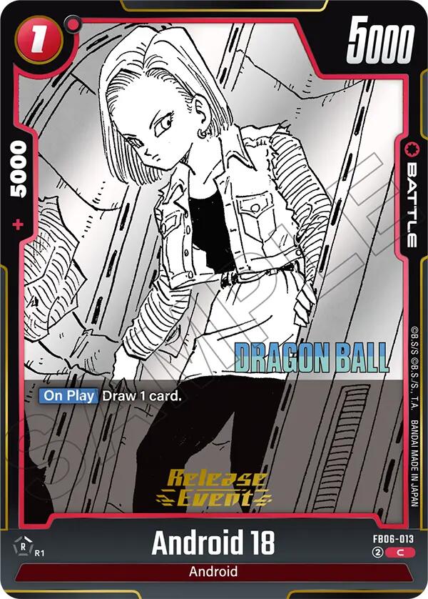 Android 18 (FB06-013) [Manga Booster 02 Release Event Cards] | Cards and Coasters CA
