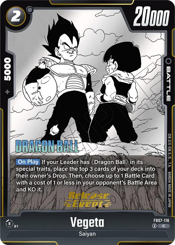 Vegeta (FB07-116) [Manga Booster 02 Release Event Cards] | Cards and Coasters CA