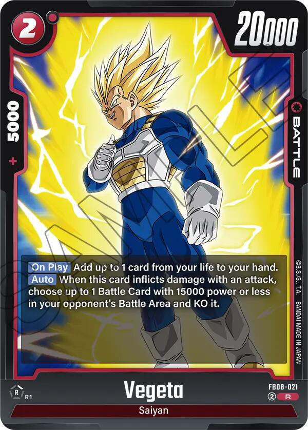 Vegeta (FB08-021) [Saiyan's Pride] | Cards and Coasters CA