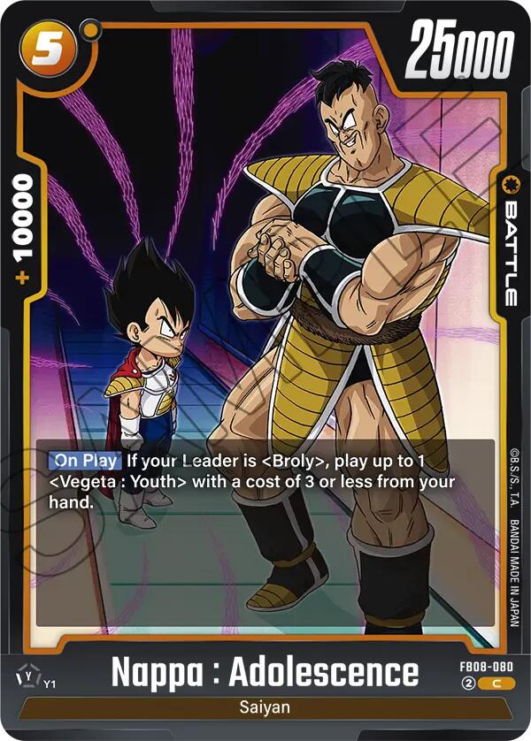 Nappa : Adolescence [Saiyan's Pride] | Cards and Coasters CA
