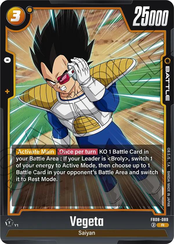 Vegeta (FB08-089) [Saiyan's Pride] | Cards and Coasters CA