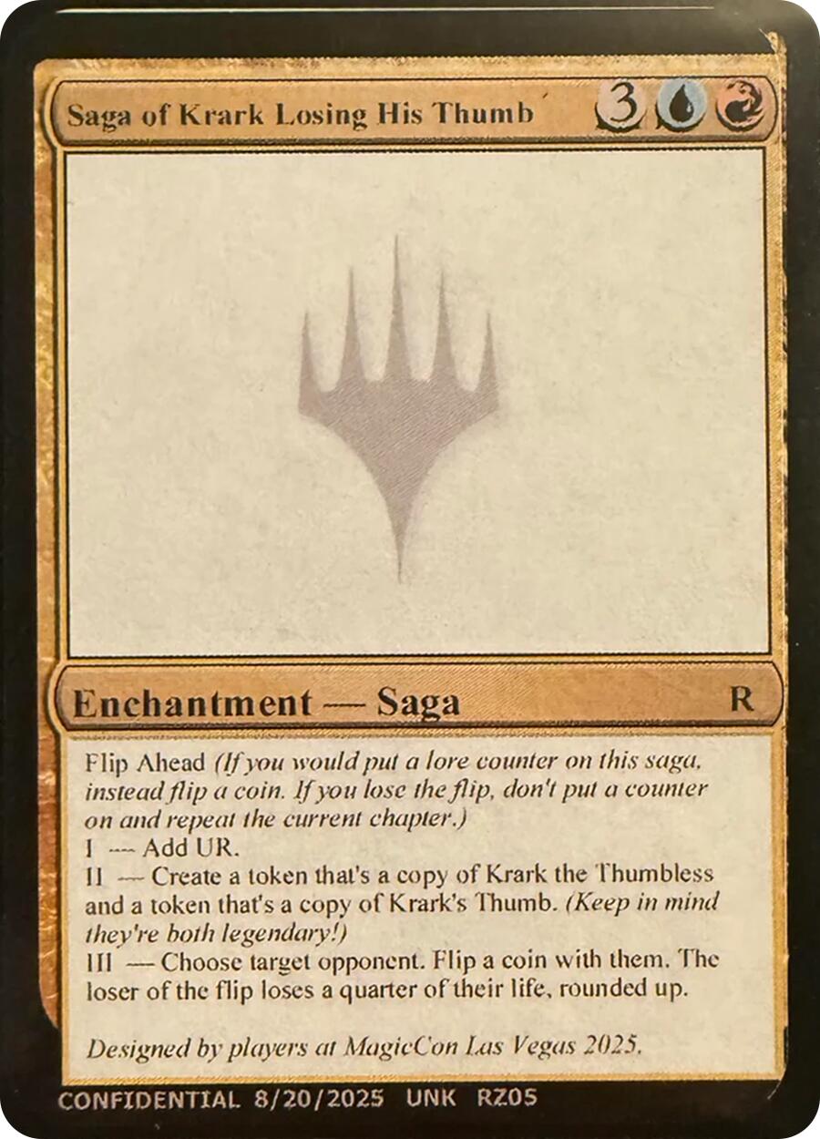 Saga of Krark Losing His Thumb [Unknown Event] | Cards and Coasters CA