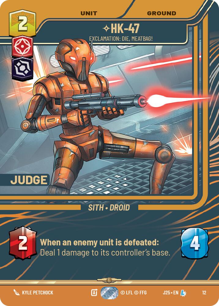 HK-47 - Exclamation: Die, Meatbag! (12) (12) [Judge Promos] | Cards and Coasters CA