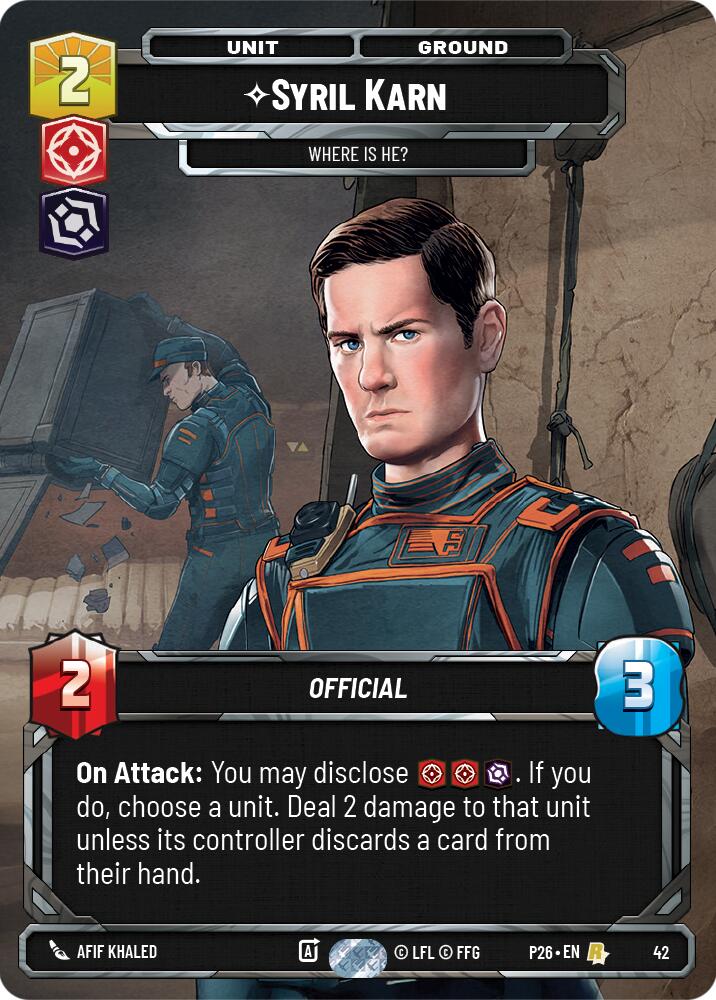 Syril Karn - Where Is He? (42) (42) [Sector and Regional Promos: Season 1] | Cards and Coasters CA