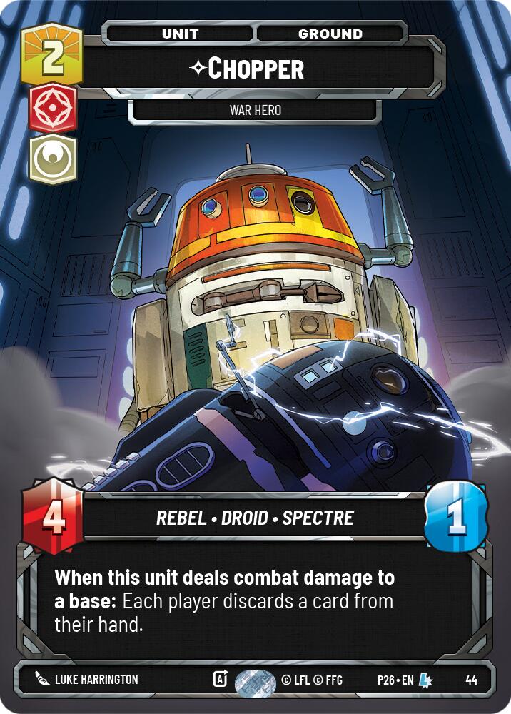 Chopper - War Hero (44) (44) [Sector and Regional Promos: Season 1] | Cards and Coasters CA