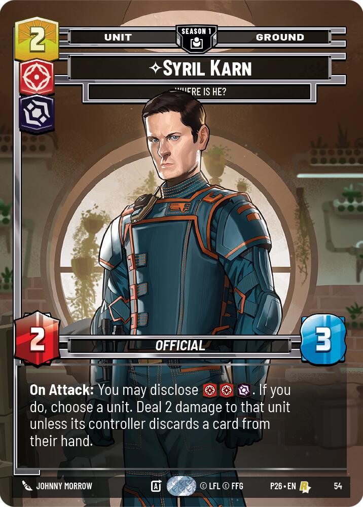 Syril Karn - Where Is He? (54) (54) [Sector and Regional Promos: Season 1] | Cards and Coasters CA