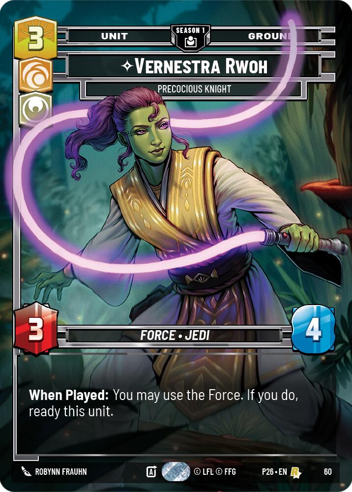 Vernestra Rwoh - Precocious Knight (60) (60) [Sector and Regional Promos: Season 1] | Cards and Coasters CA