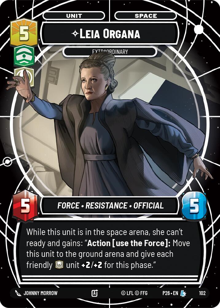 Leia Organa - Extraordinary (102) (102) [Sector and Regional Promos: Season 1] | Cards and Coasters CA