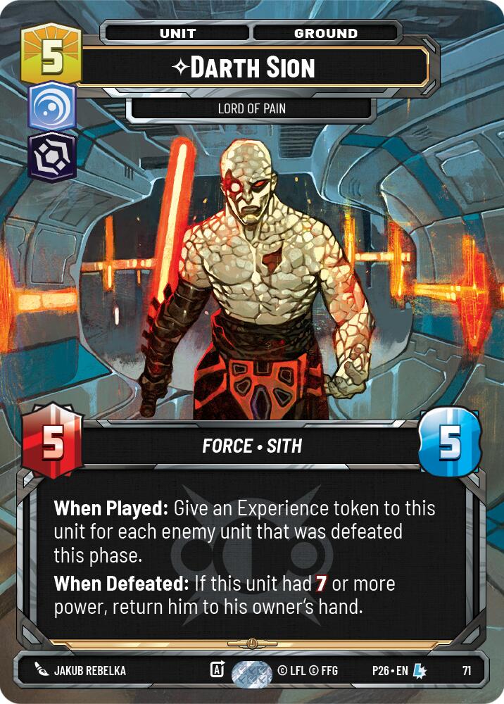 Darth Sion - Lord of Pain (71) (71) [Sector and Regional Promos: Season 1] | Cards and Coasters CA