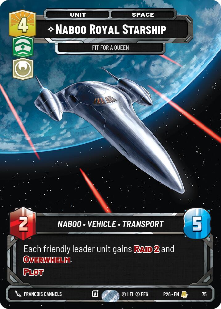Naboo Royal Starship - Fit For A Queen (75) (75) [Sector and Regional Promos: Season 1] | Cards and Coasters CA