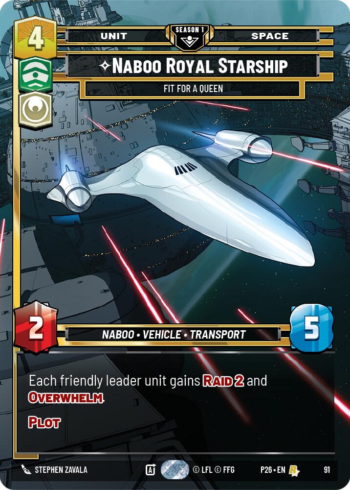 Naboo Royal Starship - Fit For A Queen (91) (91) [Sector and Regional Promos: Season 1] | Cards and Coasters CA