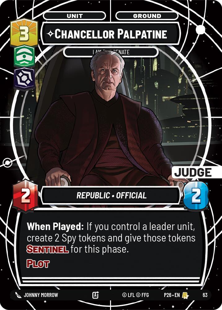 Chancellor Palpatine - I Am the Senate (63) (63) [Judge Promos] | Cards and Coasters CA