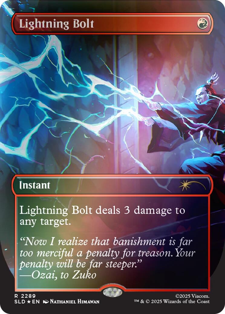 Lightning Bolt (2289) (Rainbow Foil) [Secret Lair Drop Series] | Cards and Coasters CA