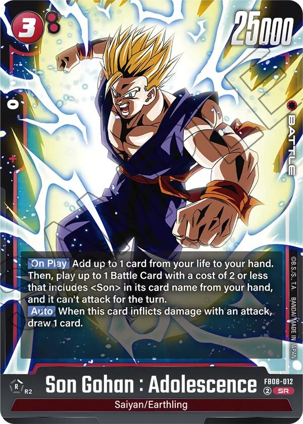 Son Gohan : Adolescence (FB08-012) [Saiyan's Pride] | Cards and Coasters CA