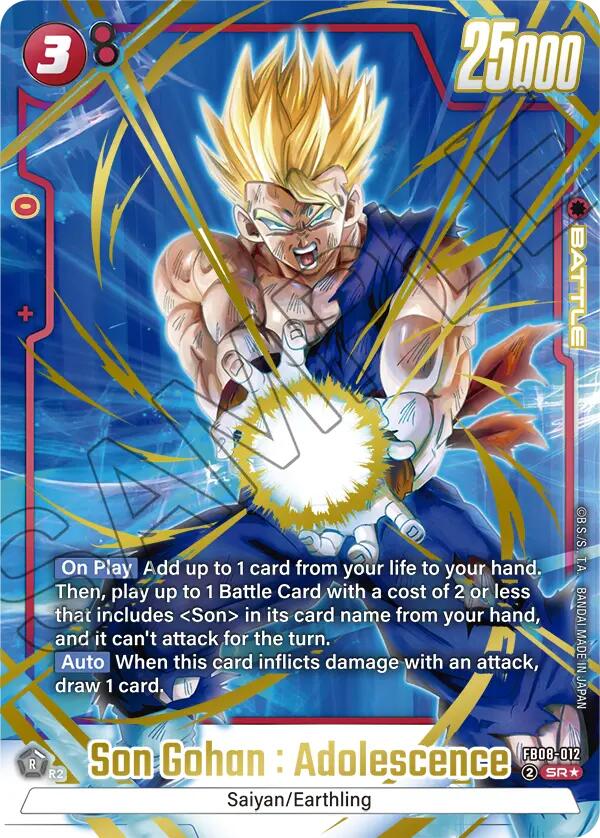 Son Gohan : Adolescence (FB08-012) (Alternate Art) [Saiyan's Pride] | Cards and Coasters CA