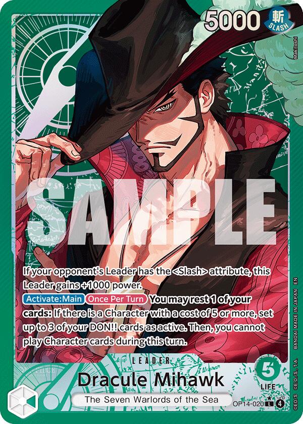 Dracule Mihawk (Alternate Art) [The Azure Sea's Seven] | Cards and Coasters CA