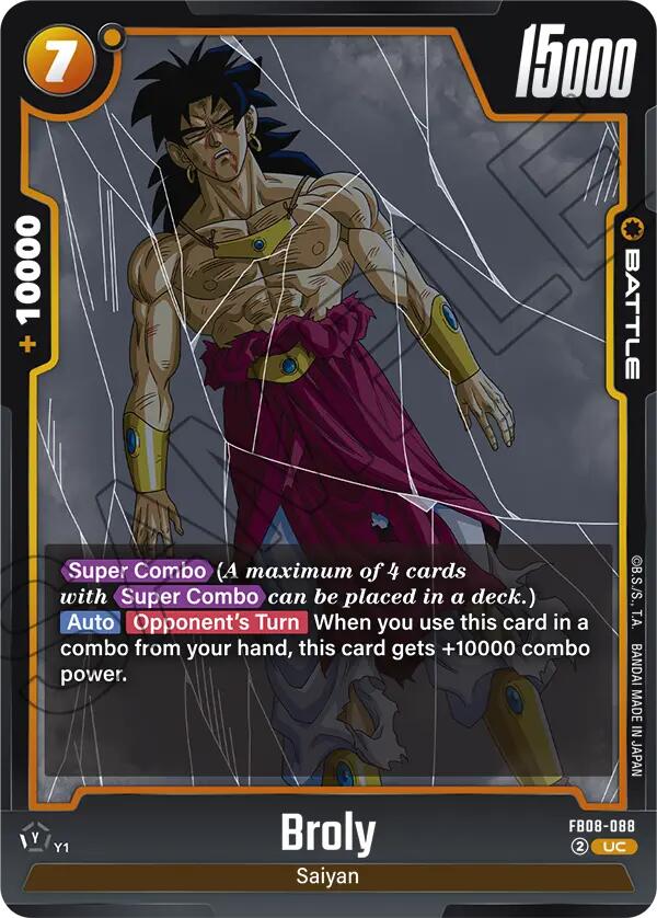 Broly (FB08-088) [Saiyan's Pride] | Cards and Coasters CA