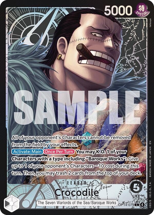 Crocodile (OP14-079) (Alternate Art) [The Azure Sea's Seven] | Cards and Coasters CA