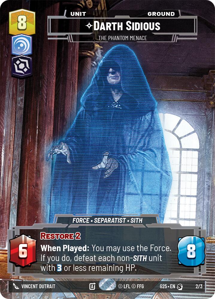 Darth Sidious - The Phantom Menace (2/3) (2/3) [2025 Convention Exclusive] | Cards and Coasters CA