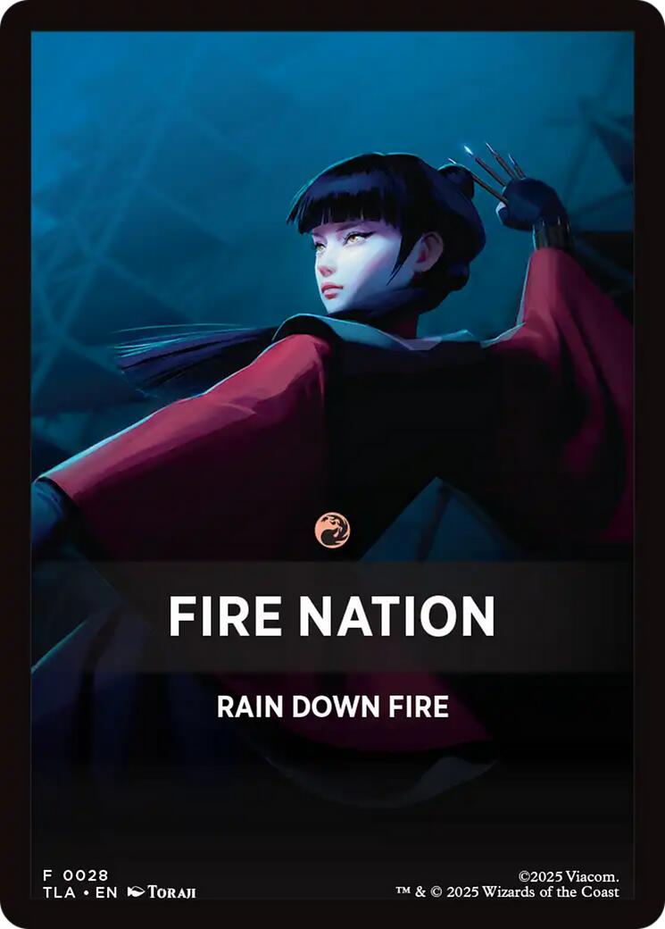 Fire Nation Theme Card [Avatar: The Last Airbender Tokens] | Cards and Coasters CA