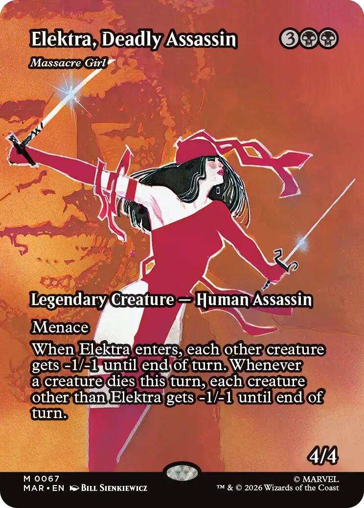 Elektra, Deadly Assassin - Massacre Girl (Borderless) [Marvel Universe: Eternal-Legal] | Cards and Coasters CA