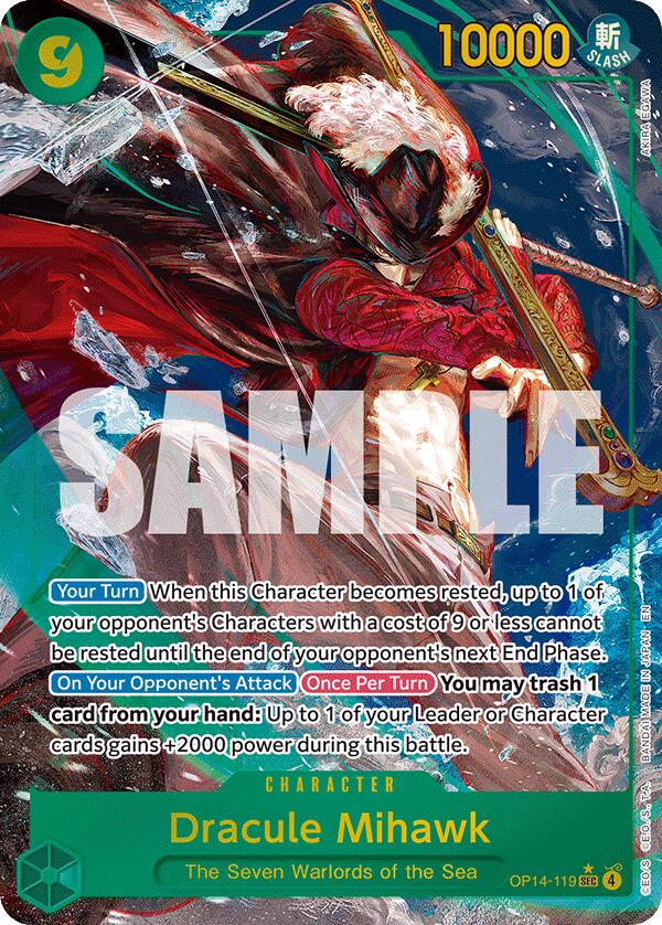 Dracule Mihawk (OP14-119) (Alternate Art) [The Azure Sea's Seven] | Cards and Coasters CA